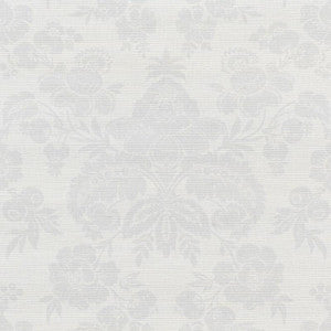 Simone Damask Grasscloth Silver 5010120 by Schumacher Wallpaper