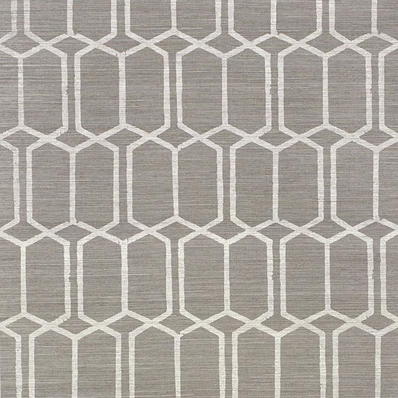 Modern Trellis Sisal Charcoal 5010101 by Schumacher Wallpaper Textured Wallcoverings & Printed Grasscloths 6.75" - Fabric Carolina -