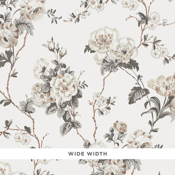Betty Charcoal 5009871 by Schumacher Designer Wallpaper Veere Grenney 27.0" - Swanky Fabrics -