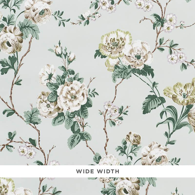 Betty Celadon 5009872 by Schumacher Designer Wallpaper Veere Grenney 27.0" - Swanky Fabrics -