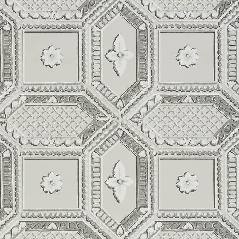 Lacunaria Dove 5009900 by Schumacher Wallpaper Trompe L'Oeil 13.5" - Fabric Carolina -