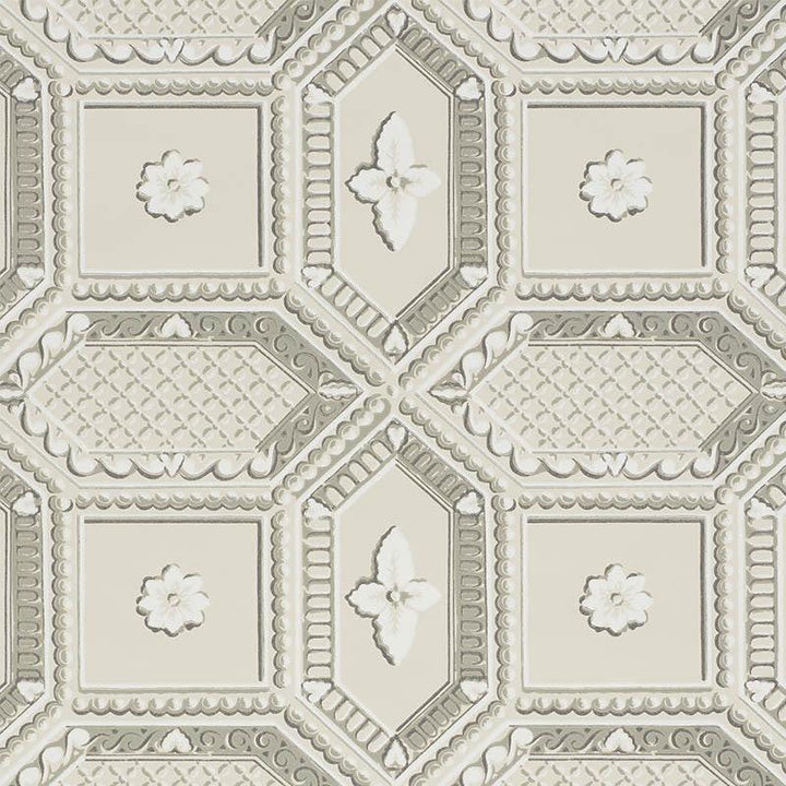 Lacunaria Stone 5009901 by Schumacher Designer Wallpaper Trompe L'Oeil 13.5" - Swanky Fabrics -