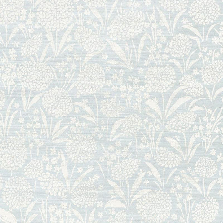 Chrysanthemum Sisal Sky 5009780 by Schumacher Wallpaper Textured Wallcoverings & Printed Grasscloths 34.0" - Fabric Carolina -