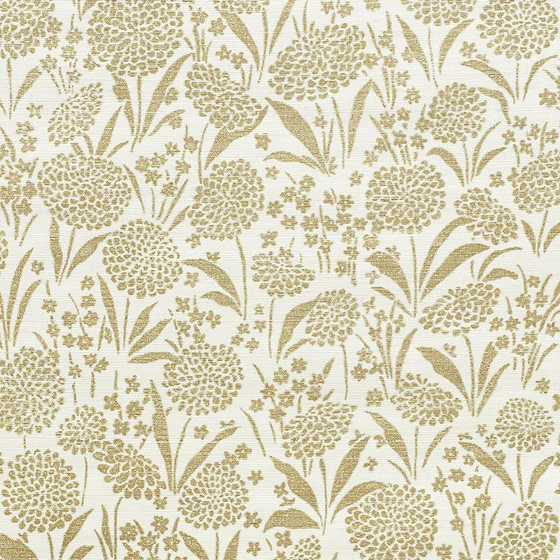 Chrysanthemum Sisal Gold 5009782 by Schumacher Wallpaper Textured Wallcoverings & Printed Grasscloths 34.0" - Fabric Carolina -