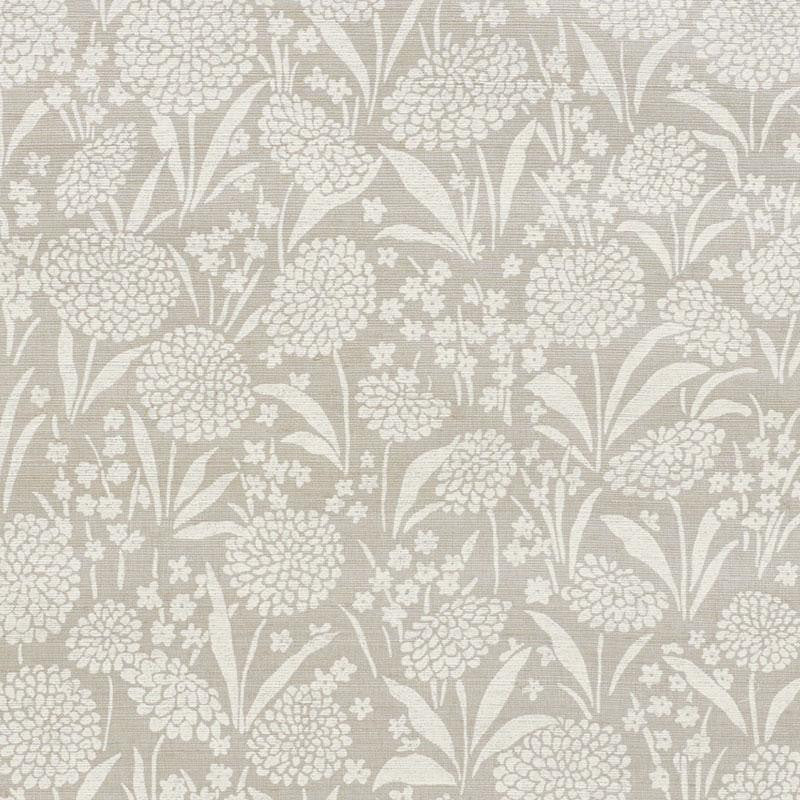 Chrysanthemum Hemp Shimmer Moonstone 5009790 by Schumacher Designer Wallpaper Textured Wallcoverings & Printed Grasscloths 34.0" - Swanky Fabrics -