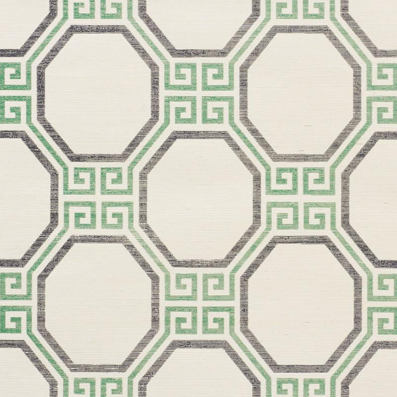 Octavia Sisal Jade 5008934 by Schumacher Designer Wallpaper Textured Wallcoverings & Printed Grasscloths 11.25" - Swanky Fabrics -