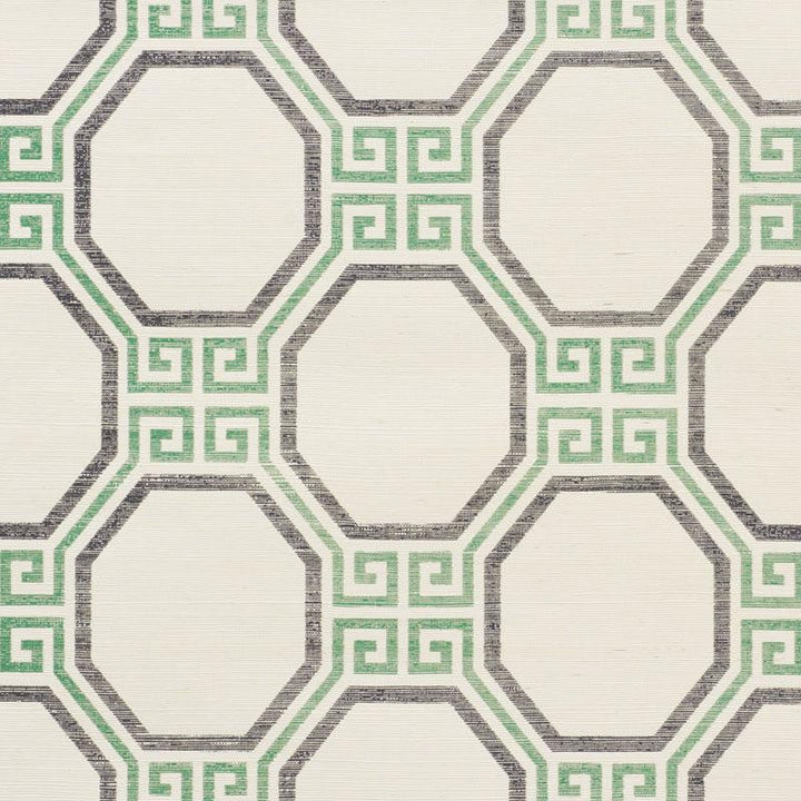 Octavia Sisal Jade 5008934 by Schumacher Designer Wallpaper Textured Wallcoverings & Printed Grasscloths 11.25" - Swanky Fabrics -