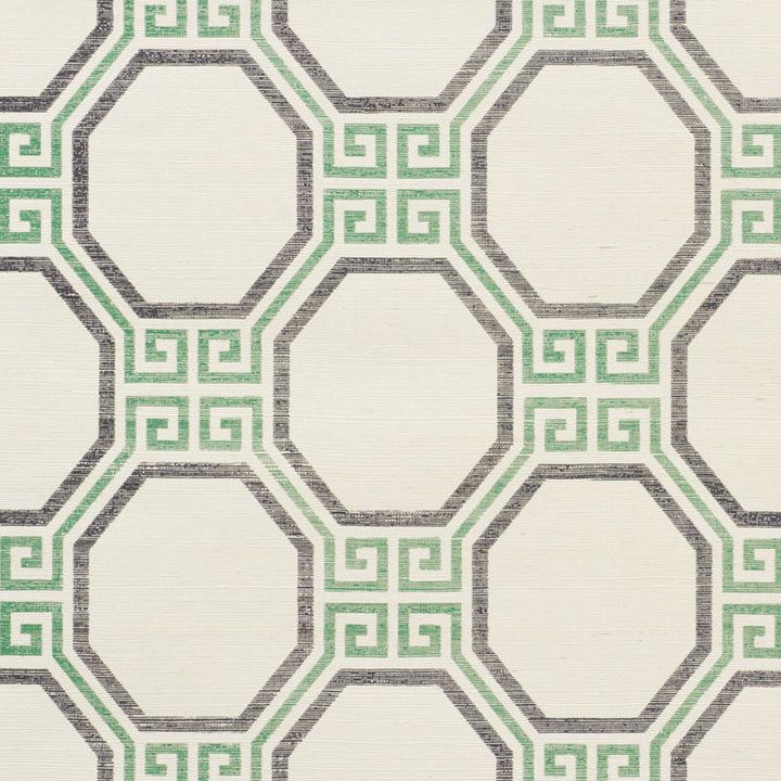 Octavia Sisal Jade 5008934 by Schumacher Wallpaper Textured Wallcoverings & Printed Grasscloths 11.25" - Fabric Carolina -