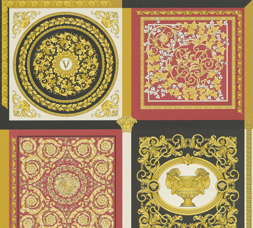 Reverie Crimson by Seabrook Wallpaper Versace Volume 5 Germany 75.3 27.5" 27.5" - Fabric Carolina -