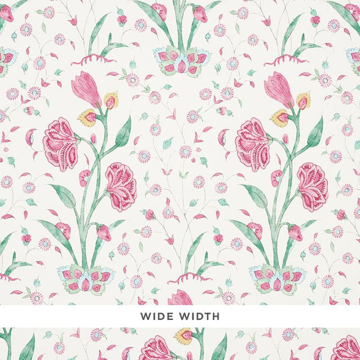 Khilana Floral Pink 5009953 by Schumacher Wallpaper Palampore 13.5" - Fabric Carolina -