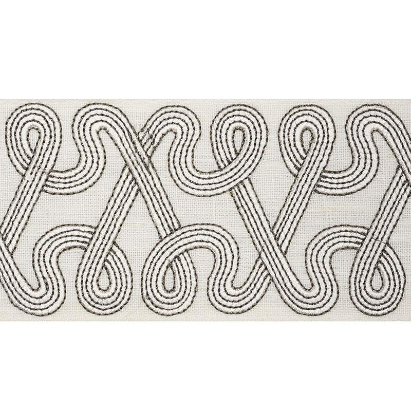 Freeform Embroidered Tape Dove 76730 by Schumacher Trim Freehand 3.88" - Fabric Carolina -