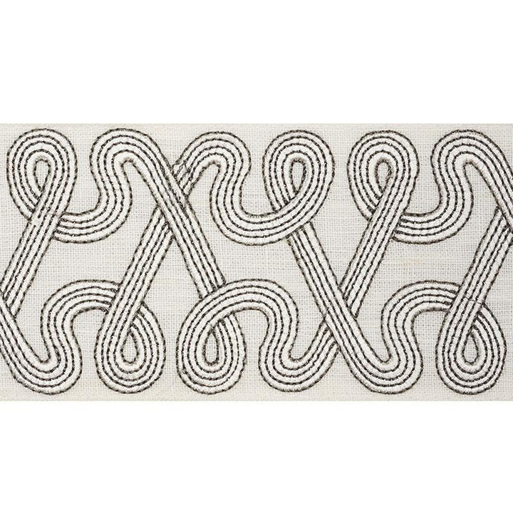 Freeform Embroidered Tape Dove 76730 by Schumacher Trim Freehand 3.88" - Fabric Carolina -