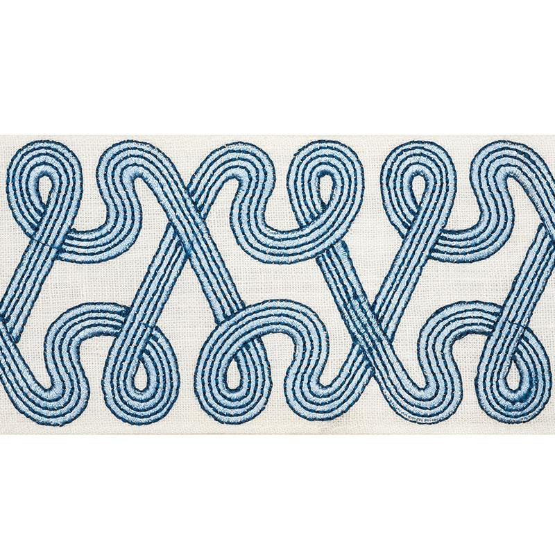 Freeform Embroidered Tape Sky 76731 by Schumacher Designer Trim Freehand 3.88" - Swanky Fabrics -