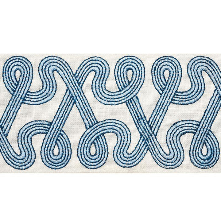 Freeform Embroidered Tape Sky 76731 by Schumacher Designer Trim Freehand 3.88" - Swanky Fabrics -