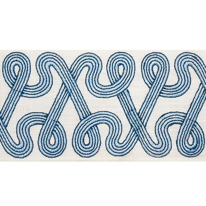 Freeform Embroidered Tape Sky 76731 by Schumacher Trim Freehand 3.88" - Fabric Carolina -