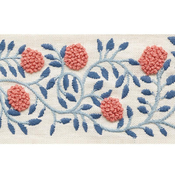 Ashoka Tape Rose & Sky 76290 by Schumacher Designer Trim Palampore 11.25" - Swanky Fabrics -