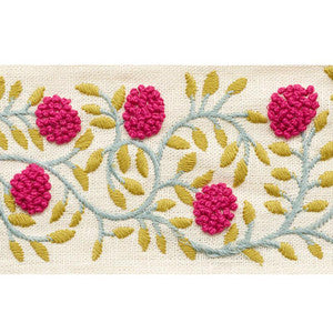 Ashoka Tape Magenta & Leaf 76293 by Schumacher Trim
