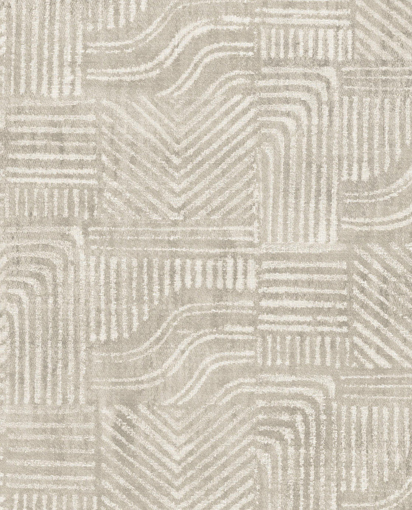 Pueblo Light Grey Global Geometric Wallpaper by Eijffinger Terra Covers about 56.4 square feet 20.5-in by 33-ft long roll Unpasted 25.2 - Fabric Carolina -