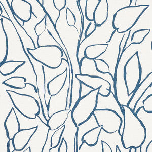 Solandra Vine Blue 178700 by Schumacher Fabric