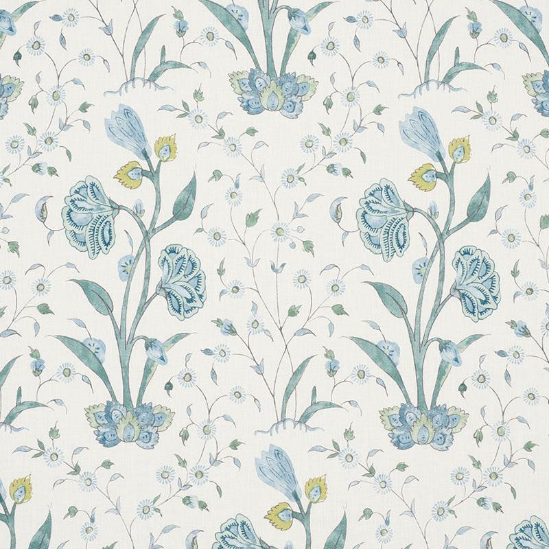Khilana Floral Peacock 178331 by Schumacher Designer Fabric Palampore 6.75" - Swanky Fabrics -