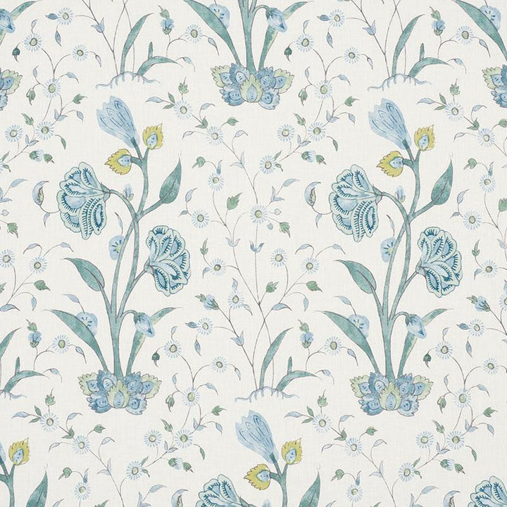 Khilana Floral Peacock 178331 by Schumacher Designer Fabric Palampore 6.75" - Swanky Fabrics -