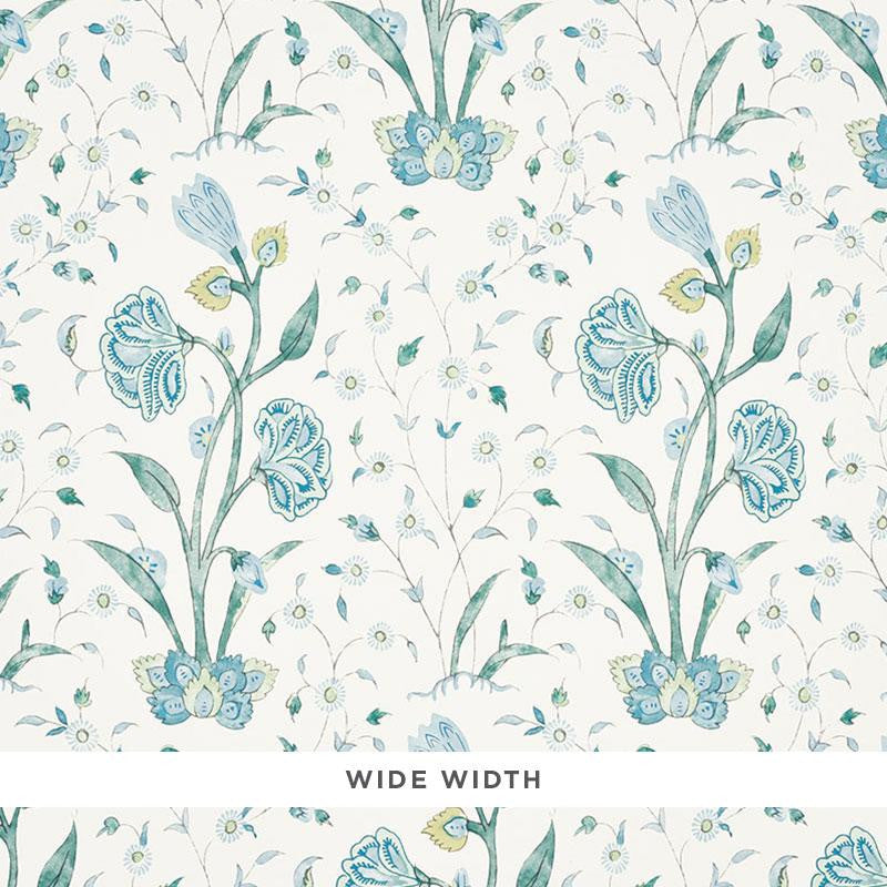 Khilana Floral Peacock 5009952 by Schumacher Wallpaper Palampore 13.5" - Fabric Carolina -