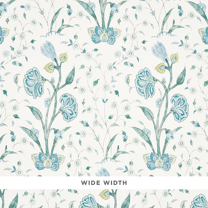 Khilana Floral Peacock 5009952 by Schumacher Wallpaper Palampore 13.5" - Fabric Carolina -