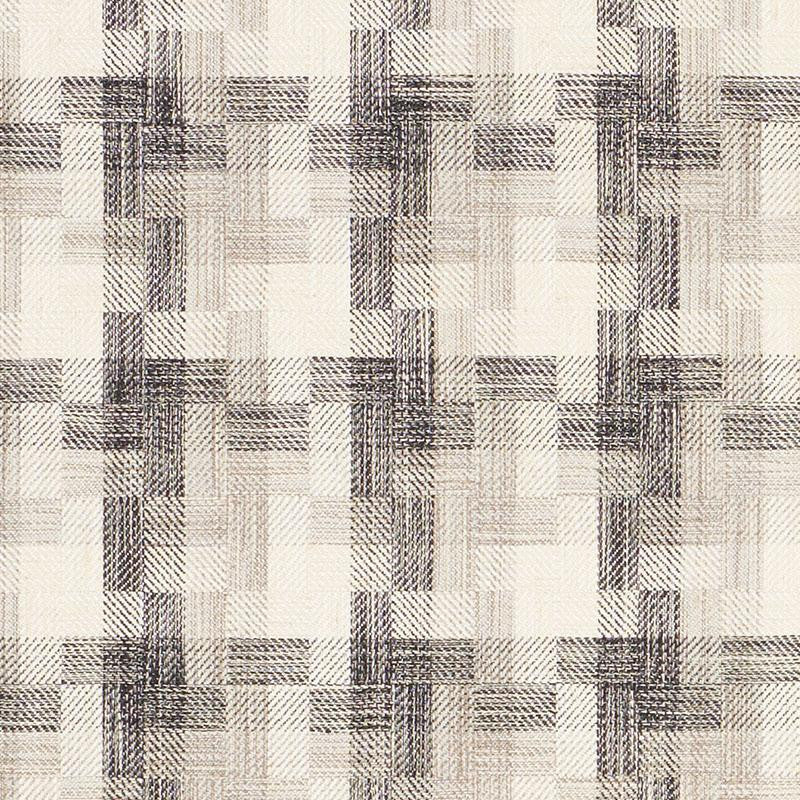 Boro Plaid Charcoal 73741 by Schumacher Designer Fabric Folk Art 6.12" - Swanky Fabrics -