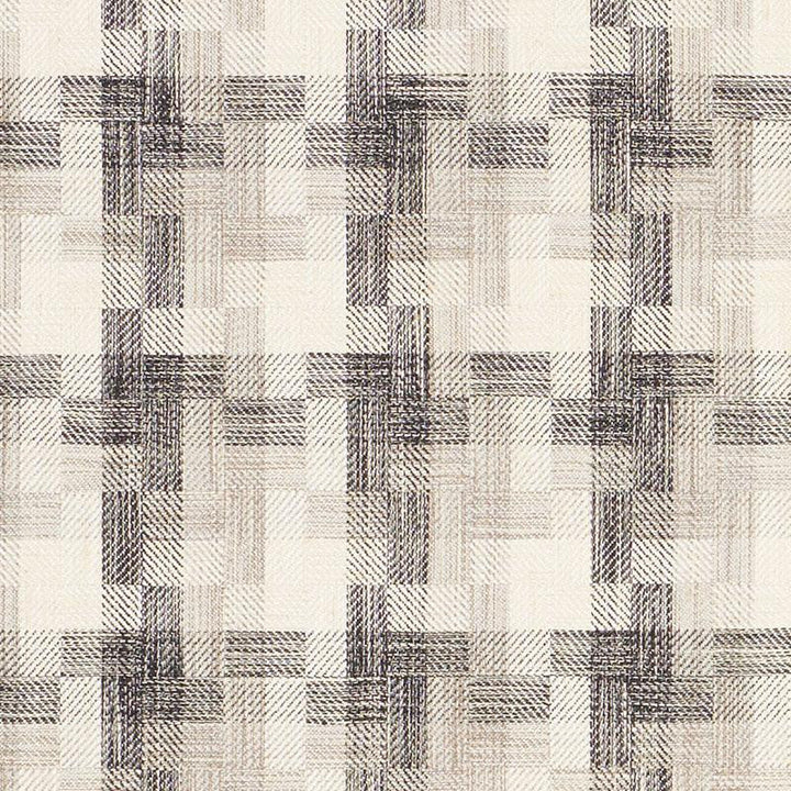 Boro Plaid Charcoal 73741 by Schumacher Designer Fabric Folk Art 6.12" - Swanky Fabrics -