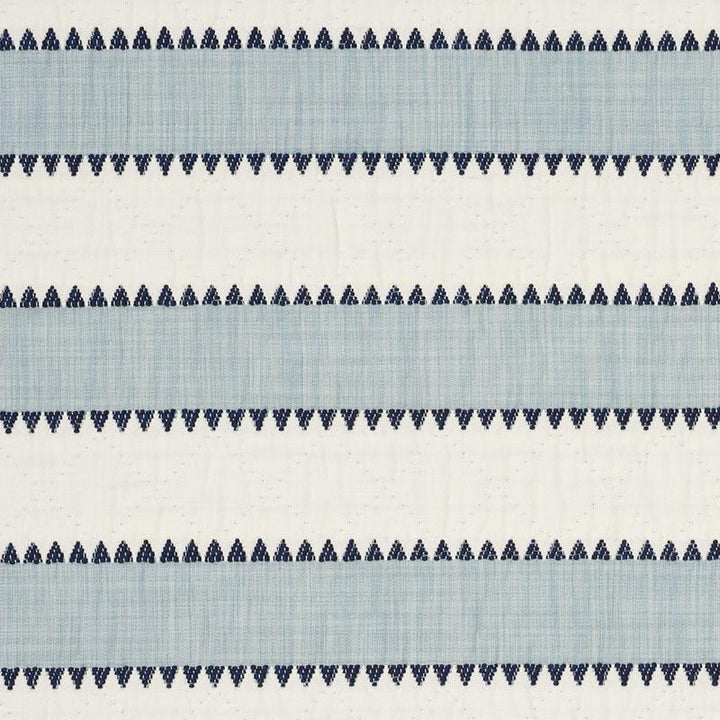 Isolde Stripe Matelass Sky 76750 by Schumacher Fabric Folk Art 1.75" - Fabric Carolina -