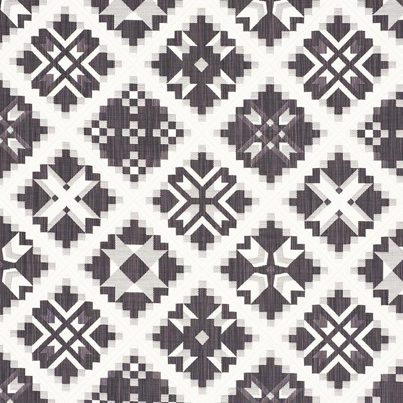 Tristan Patchwork Charcoal 76761 by Schumacher Fabric New Americana - Fabric Carolina -