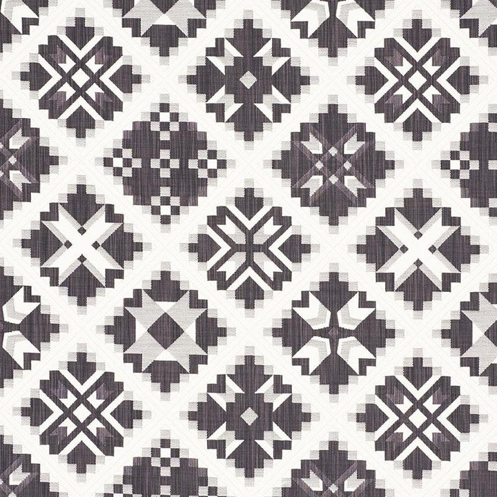 Tristan Patchwork Charcoal 76761 by Schumacher Fabric New Americana - Fabric Carolina -