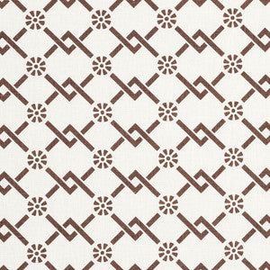 Fretwork Flower Chestnut 178312 by Schumacher Fabric