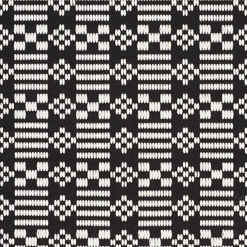 Wilson Embroidery Black 76791 by Schumacher Designer Fabric Folk Art 2.88" - Swanky Fabrics -