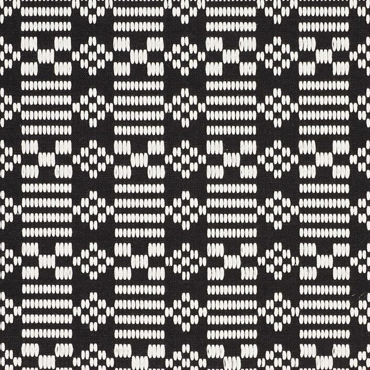 Wilson Embroidery Black 76791 by Schumacher Designer Fabric Folk Art 2.88" - Swanky Fabrics -