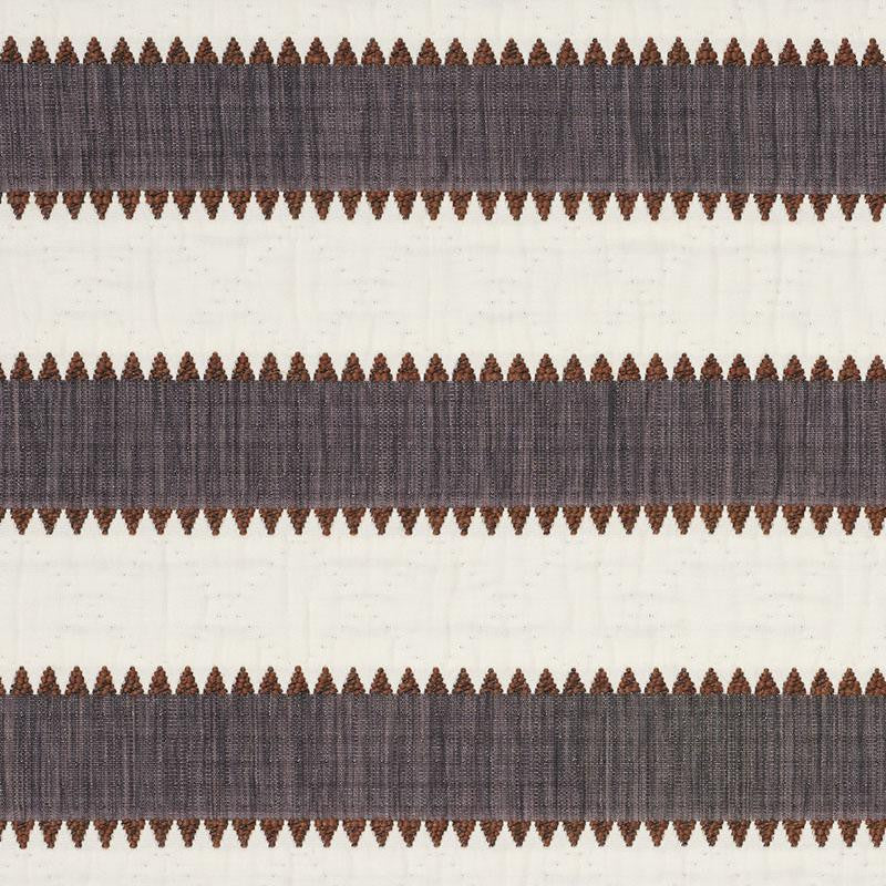 Isolde Stripe Matelass Cinder 76751 by Schumacher Designer Fabric Folk Art 1.75" - Swanky Fabrics -