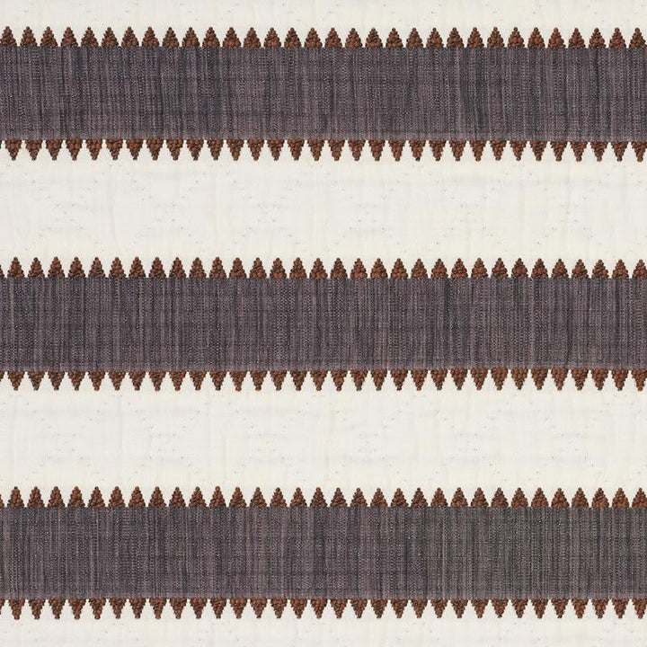 Isolde Stripe Matelass Cinder 76751 by Schumacher Designer Fabric Folk Art 1.75" - Swanky Fabrics -
