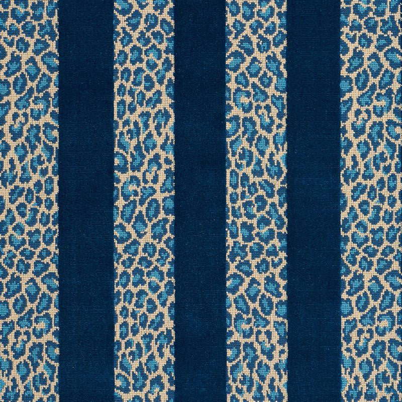 Guepard Stripe Velvet Mediterranean 77140 by Schumacher Fabric Timothy Corrigan 13.5" - Fabric Carolina -