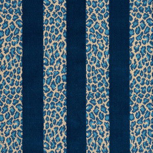 Guepard Stripe Velvet Mediterranean 77140 by Schumacher Fabric