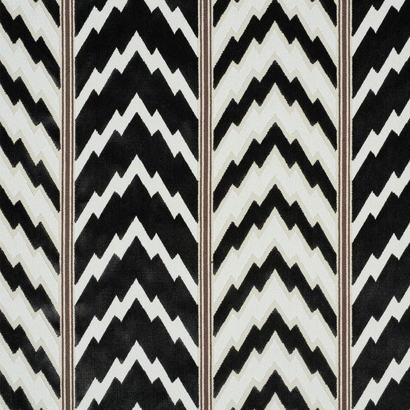 Florentine Velvet Black 77111 by Schumacher Designer Fabric Timothy Corrigan 13.62" - Swanky Fabrics -