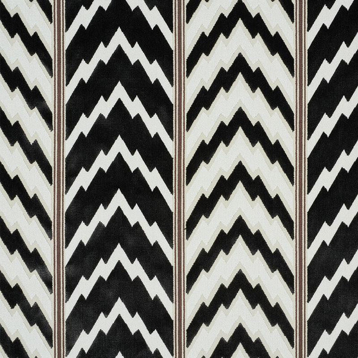 Florentine Velvet Black 77111 by Schumacher Designer Fabric Timothy Corrigan 13.62" - Swanky Fabrics -