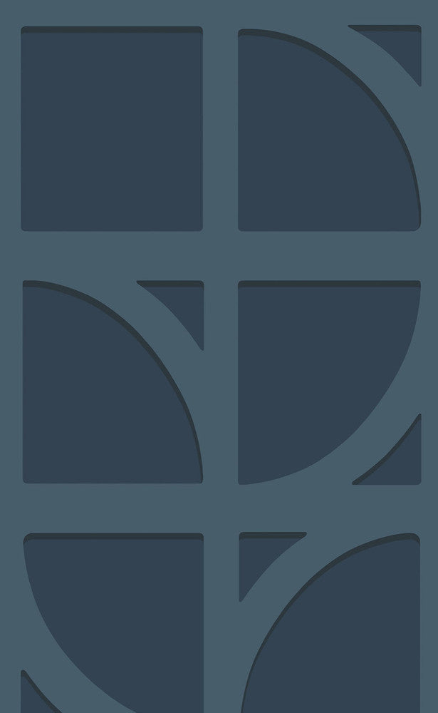 Shapes Dark Blue Curved Trellis Wallpaper by Eijffinger Bold Covers about 56.4 square feet 20.5-in by 33-ft long roll Unpasted 31.9 - Fabric Carolina -