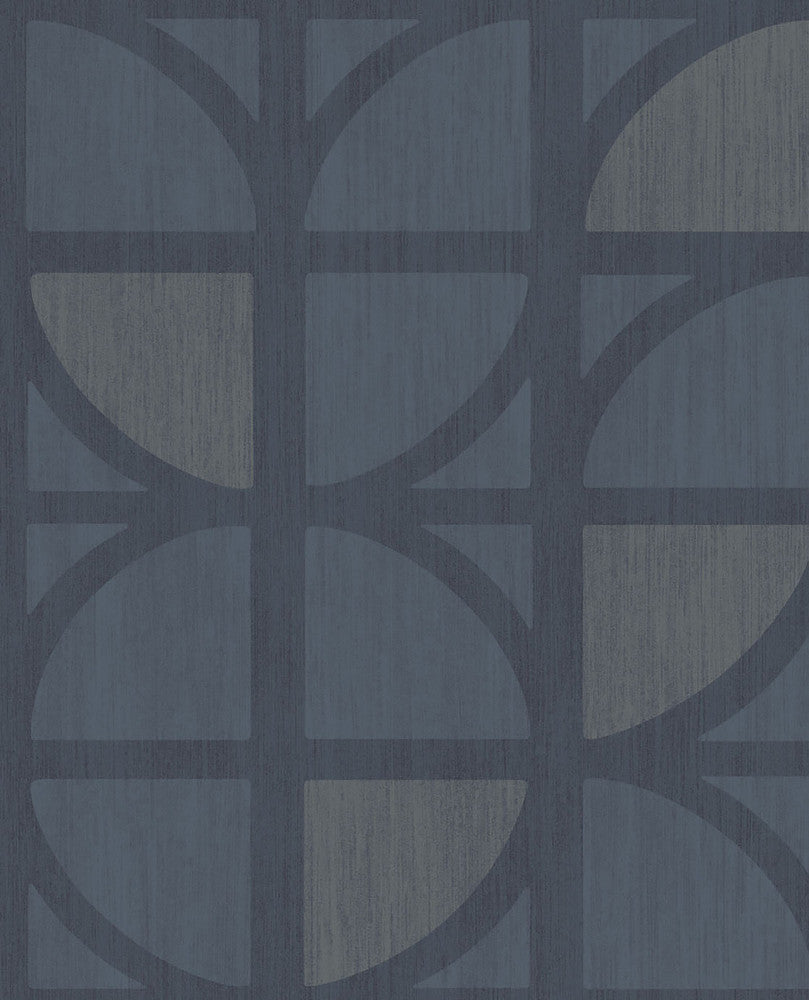 Tulip Dark Blue Geometric Trellis Wallpaper by Eijffinger Bold Covers about 56.4 square feet 20.5-in by 33-ft long roll Unpasted 25.2 - Fabric Carolina -