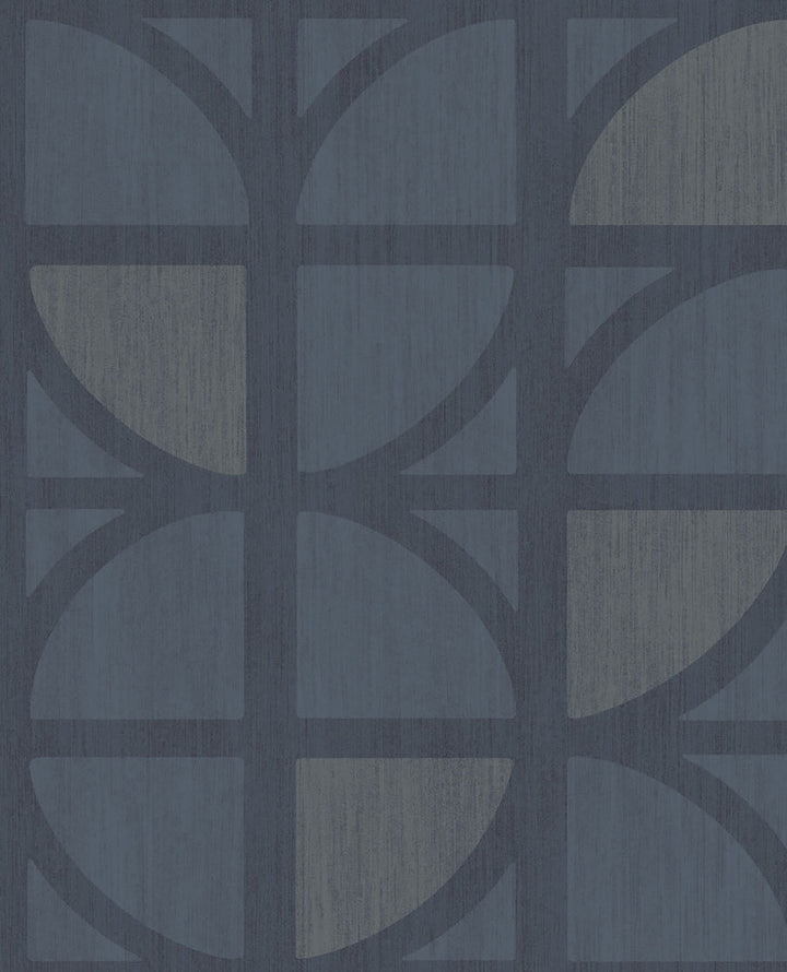 Tulip Dark Blue Geometric Trellis Wallpaper by Eijffinger Bold Covers about 56.4 square feet 20.5-in by 33-ft long roll Unpasted 25.2 - Fabric Carolina -