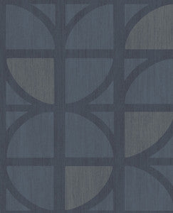 Tulip Dark Blue Geometric Trellis Wallpaper by Eijffinger