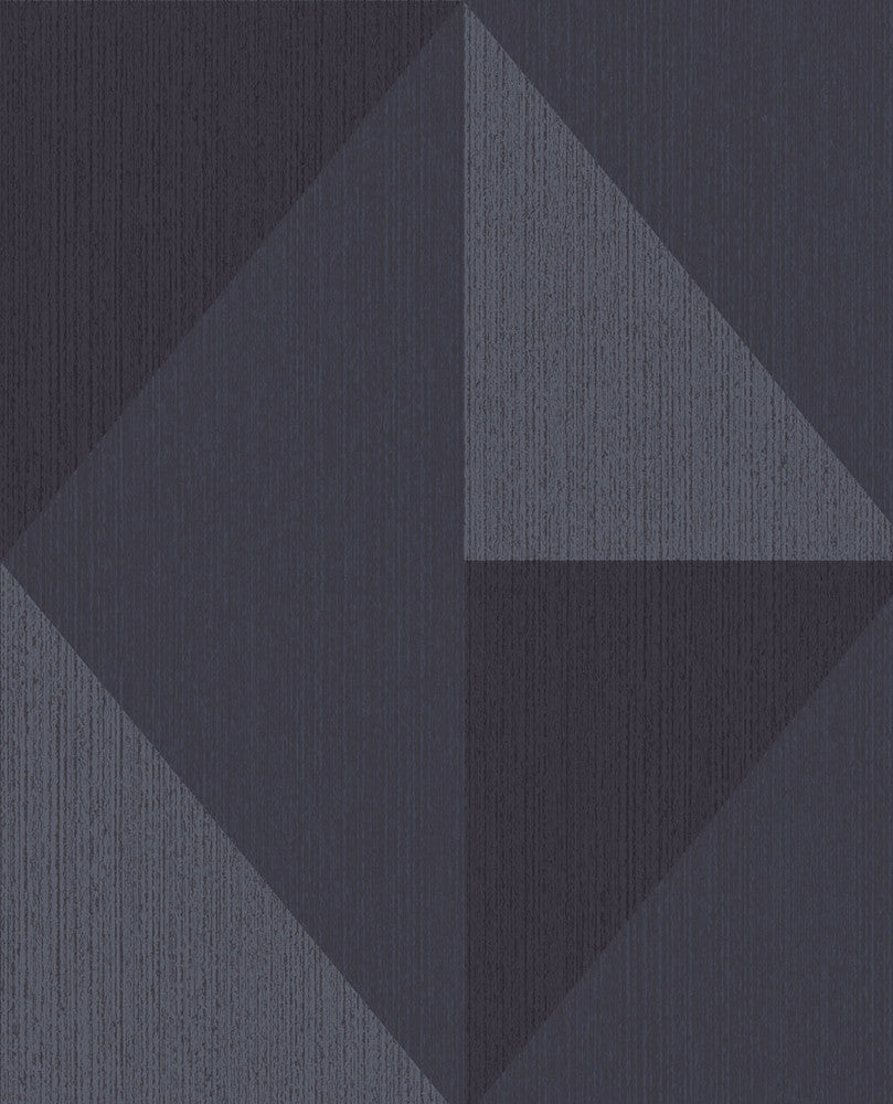 Diamond Blue Tri-Tone Geometric Wallpaper by Eijffinger Bold Covers about 56.4 square feet 20.5-in by 33-ft long roll Unpasted 25.2 - Fabric Carolina -