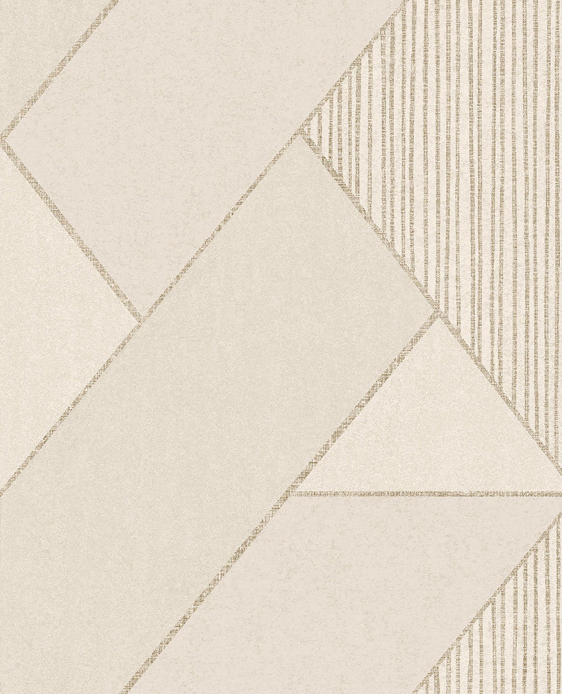 Art Cream Glam Geometric Wallpaper by Eijffinger Bold Covers about 56.4 square feet 20.5-in by 33-ft long roll Unpasted 25.2 - Fabric Carolina -