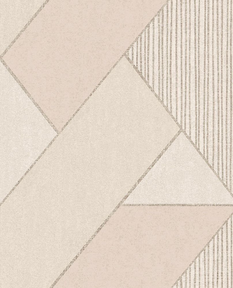 Art Peach Glam Geometric Wallpaper by Eijffinger Bold Covers about 56.4 square feet 20.5-in by 33-ft long roll Unpasted 25.2 - Fabric Carolina -