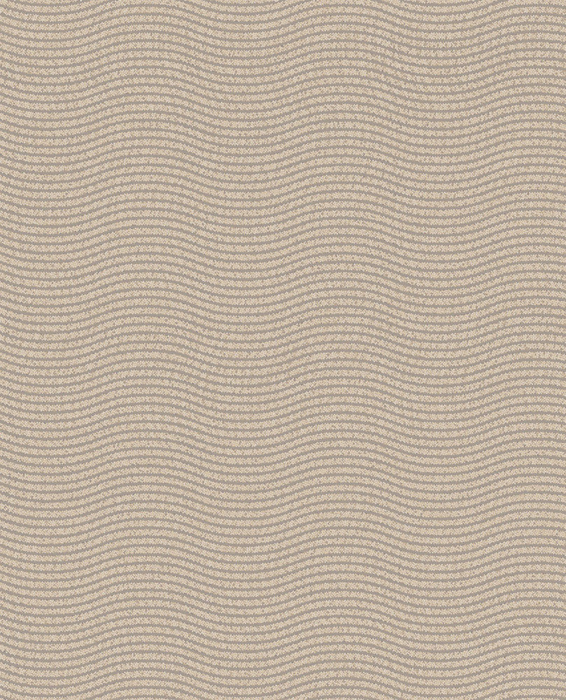 Curves Bronze Glittering Waves Wallpaper by Eijffinger Bold Covers about 56.4 square feet 20.5-in by 33-ft long roll Unpasted 25.2 - Fabric Carolina -