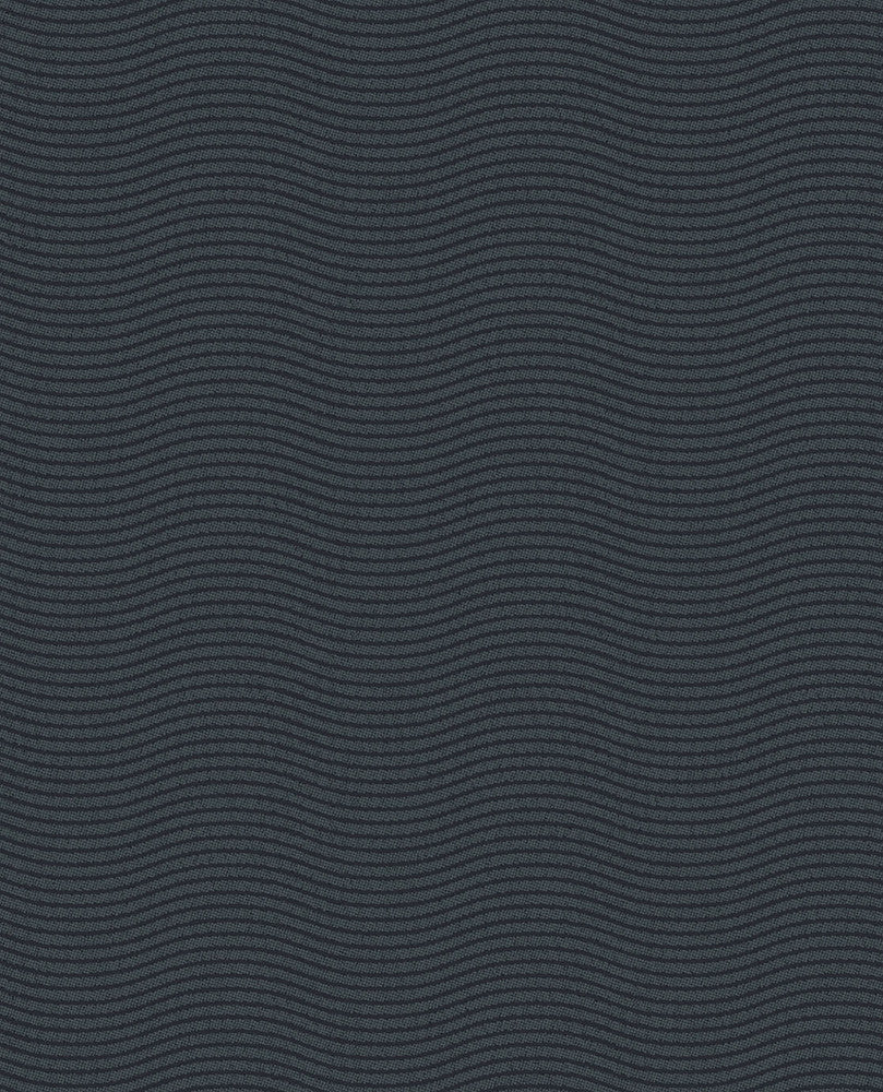 Curves Blue Glittering Waves Wallpaper by Eijffinger Bold Covers about 56.4 square feet 20.5-in by 33-ft long roll Unpasted 25.2 - Fabric Carolina -